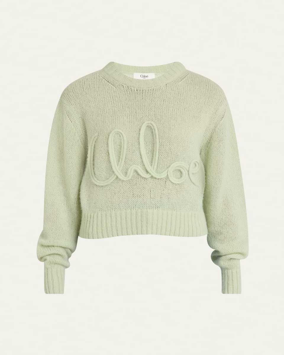 Logo Embroidered Alpaca Wool Sweater